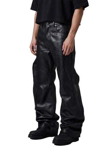 WAXED BLACK DENIM PANT