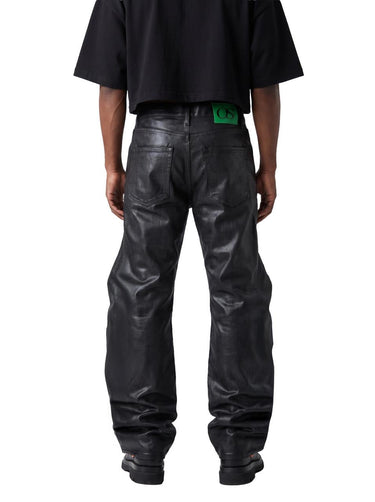 WAXED BLACK DENIM PANT
