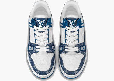 LOUIS VUITTON LV TRAINER MONOGRAM DENIM WHITE BLUE