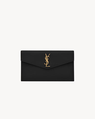YSL Pochette Uptown Grain de Poudre Embossed Leather Black
