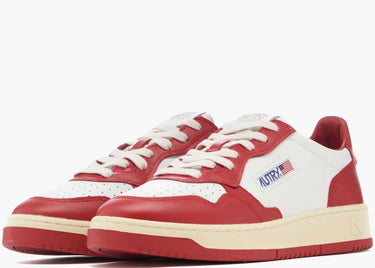 AUTRY MEDALIST LEATHER LOW RED WHITE