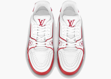 LOUIS VUITTON TRAINER WHITE RED SIGNATURE