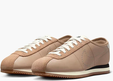 NIKE CORTEZ LEATHER PALE SHALE SAIL PERFORATED SWOOSH (W)