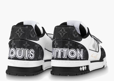 LOUIS VUITTON LV TRAINER VELCRO STRAP MONOGRAM DENIM BLACK WHITE