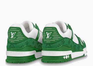 LOUIS VUITTON TRAINER GREEN MONOGRAM DENIM WHITE