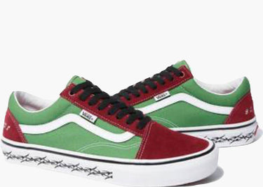 VANS SKATE OLD SKOOL SUPREME TRIBAL BARBED WIRE GREEN