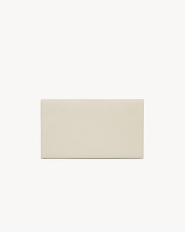 YSL Pochette Uptown Grain de Poudre Embossed Leather Blanc Vintage