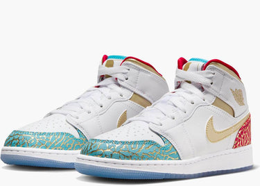 JORDAN 1 MID SNEAKER SCHOOL NC TO CHICAGO (GS)