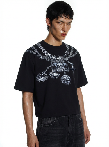 GREY SKULL TEE