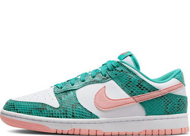 NIKE DUNK LOW SNAKESKIN WASHED TEAL BLEACHED CORAL