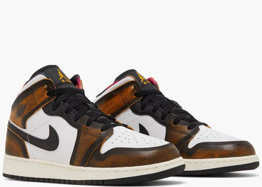 JORDAN 1 MID SE ORANGE WEAR AWAY (GS)