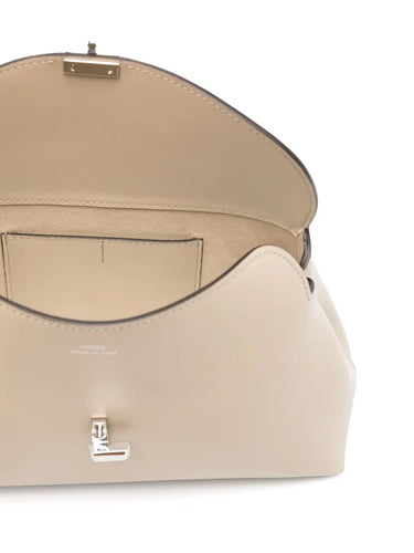 TOTEME Clutch T-Lock in pelle Beige