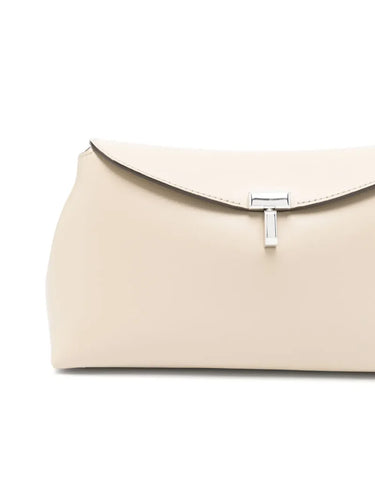 TOTEME Clutch T-Lock in pelle Beige