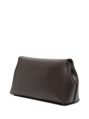 TOTEME Clutch T-Lock in pelle Marrone Scuro