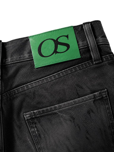 WAXED BLACK DENIM PANT