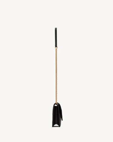 POCHETTE ENVELOPE CON CATENA CASSANDRE CLASSICA IN PELLE GRAIN DE POUDRE BLACK