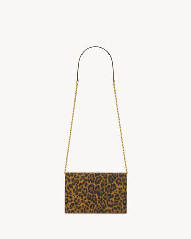 Portafogli Envelope Cassandre con catena in tela LEOPARD