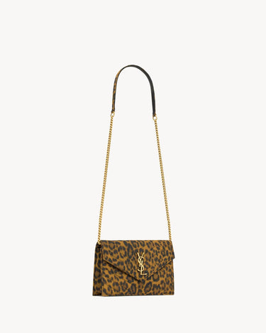 Portafogli Envelope Cassandre con catena in tela LEOPARD