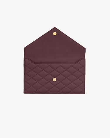 Pochette Saint Laurent PARIS in pelle di agnello bourdeaux