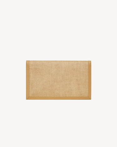 Pochette UPTOWN in micro raffia NATURAL HAY & BLUSH