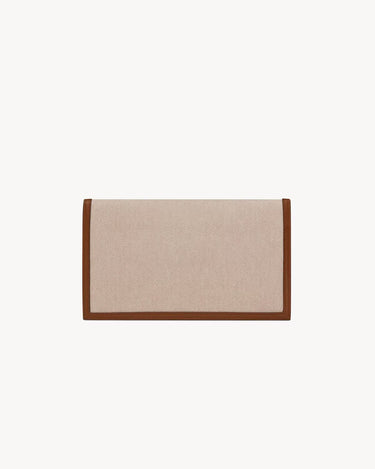 Pochette UPTOWN in tela e pelle morbida NATURAL BEIGE