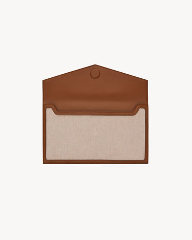 Pochette UPTOWN in tela e pelle morbida NATURAL BEIGE