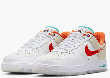 NIKE AIR FORCE 1 LOW '07 PRM JUST DO IT WHITE RED TEAL
