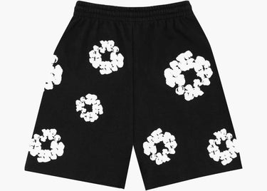DENIM TEARS THE COTTON WREATH SHORTS BLACK