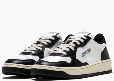 AUTRY MEDALIST LEATHER LOW BLACK WHITE