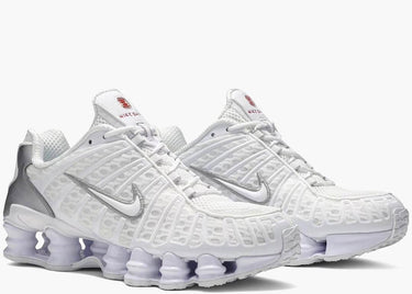 NIKE SHOX TL WHITE METALLIC SILVER MAX ORANGE (W)
