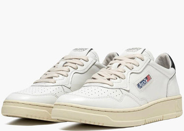 AUTRY MEDALIST LEATHER LOW WHITE BLACK