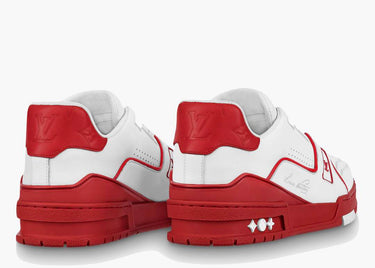LOUIS VUITTON TRAINER WHITE RED SIGNATURE