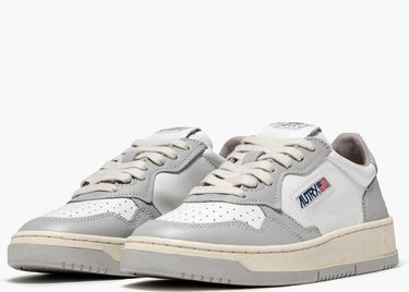 AUTRY MEDALIST LEATHER LOW GREY WHITE
