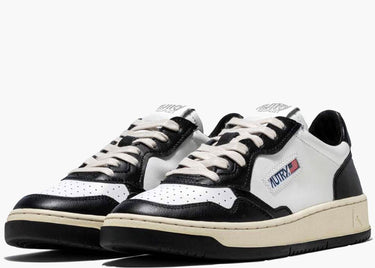 AUTRY MEDALIST LEATHER LOW WHITE BLACK (W)