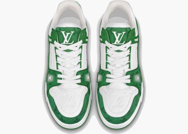 LOUIS VUITTON TRAINER GREEN MONOGRAM DENIM WHITE