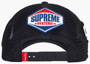 SUPREME HYSTERIC GLAMOUR VANSON LEATHER MESH BACK 6-PANEL BLACK