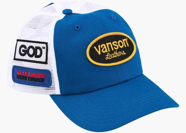 SUPREME HYSTERIC GLAMOUR VANSON LEATHER MESH BACK 6-PANEL BLUE