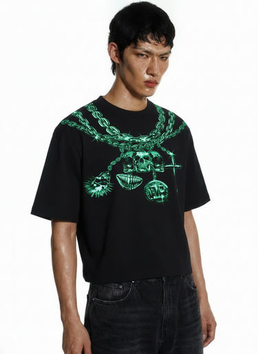 GREEN SKULL TEE