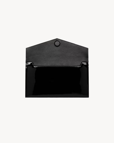 POCHETTE Saint Laurent UPTOWN IN PELLE VERNICIATA BLACK