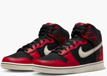 DUNK HIGH TARTAN PLAID BLACK UNIVERSITY RED