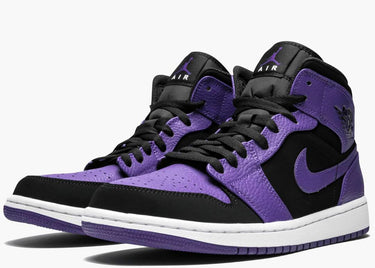 JORDAN 1 MID BLACK DARK CONCORD (GS)