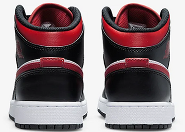 JORDAN 1 MID BLACK FIRE RED (GS)