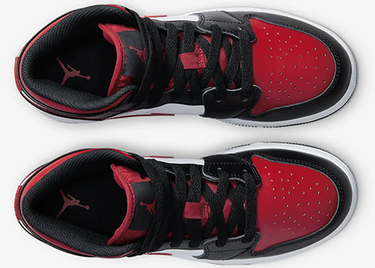 JORDAN 1 MID BLACK FIRE RED (GS)