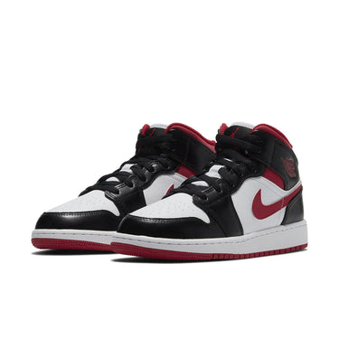 JORDAN 1 MID GYM RED BLACK WHITE (GS)