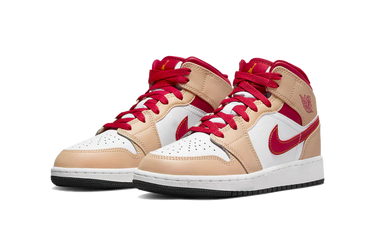 JORDAN 1 MID LIGHT CARDINAL CURRY (GS)