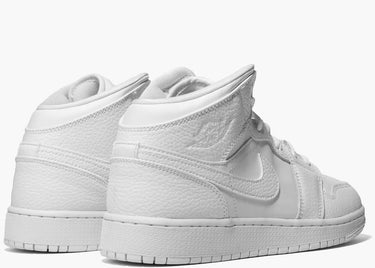 JORDAN 1 MID TRIPLE WHITE (GS)