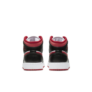 JORDAN 1 MID GYM RED BLACK WHITE (GS)